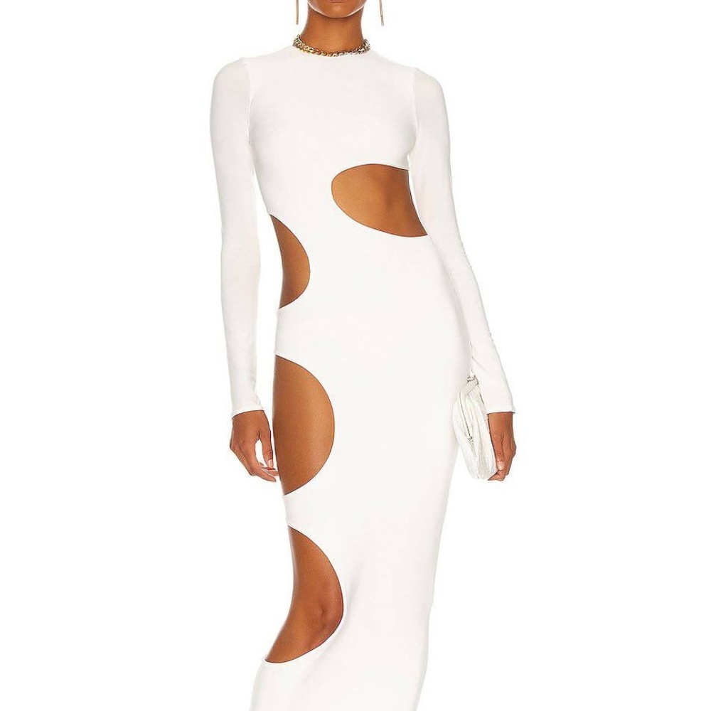 ISO Laquan Smith Long Sleeve Gown with Cutouts